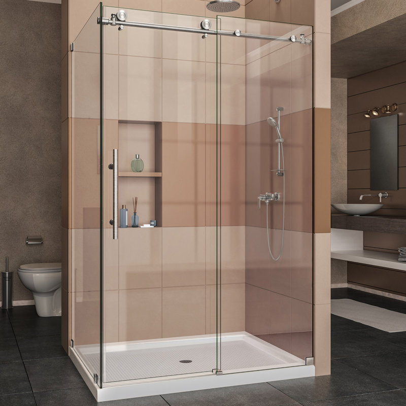 Dreamline Enigma X 48 375 X 76 Frameless Single Sliding Shower Enclosure With Clear Max Technology Wayfair