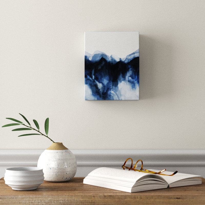 Indigo Abstract Watercolor Print Reviews Joss Main