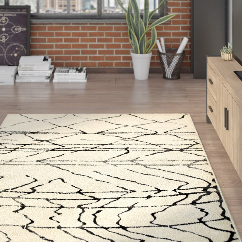 T Austin Design Rockford Cream Black Area Rug Reviews Wayfair Rockford Cream Black Area Rug