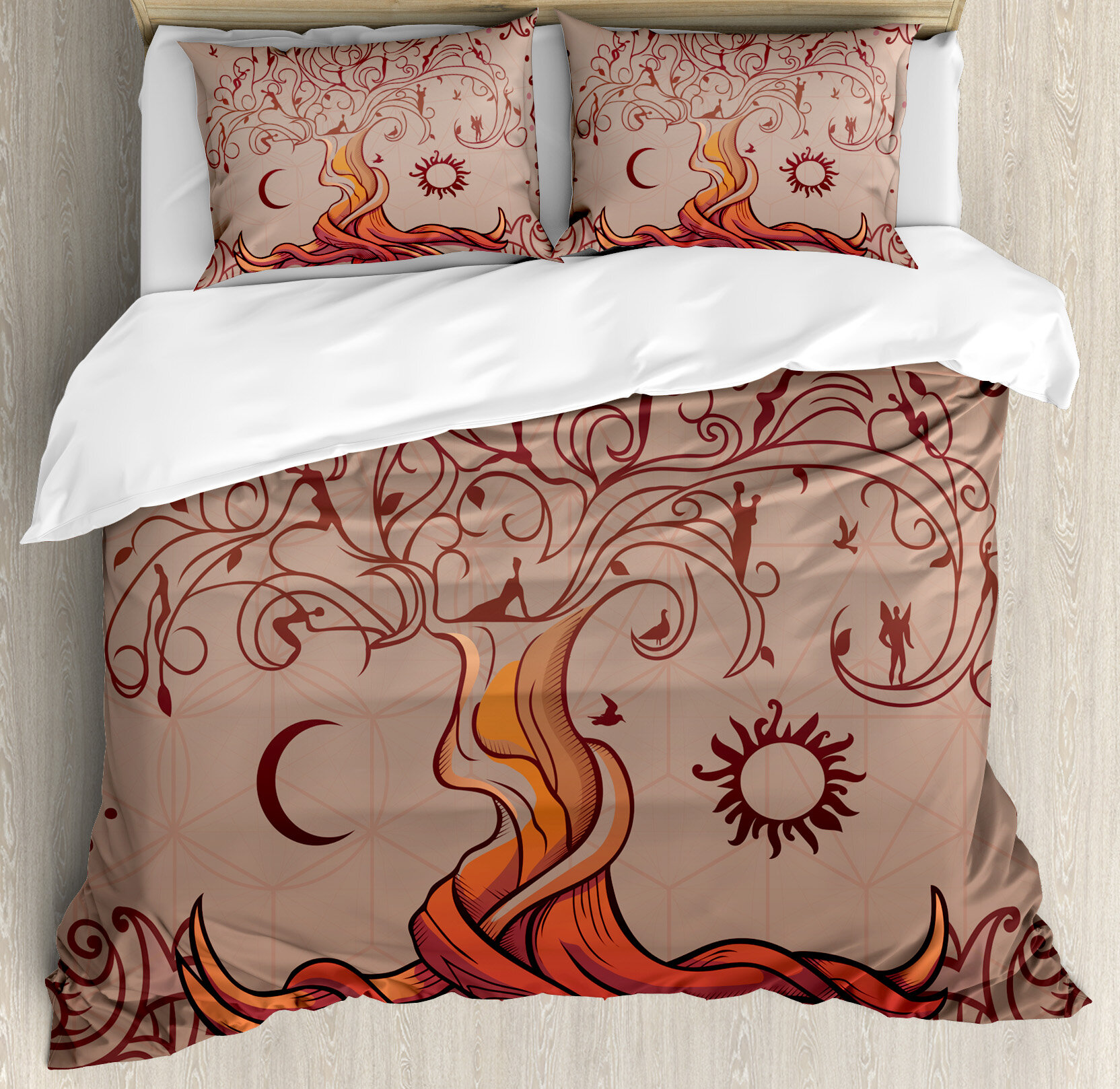 Ambesonne Indian Vintage Tree Of Life With Sun And Moon Duvet