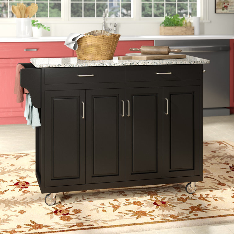 Birch Lane Littrell Kitchen Island With Granite Top Reviews Wayfair