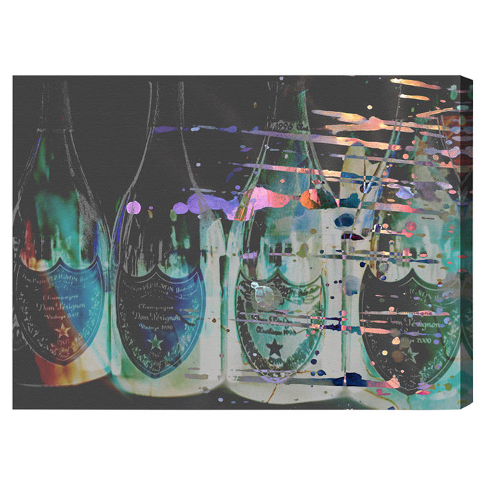 Oliver Gal Drinks And Spirits Dom P Champagne Bottles By Oliver Gal Graphic Art Print On Canvas Reviews Wayfair