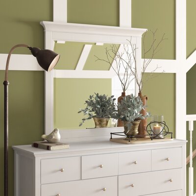 Three Posts Byram Rectangular Dresser Mirror Color White