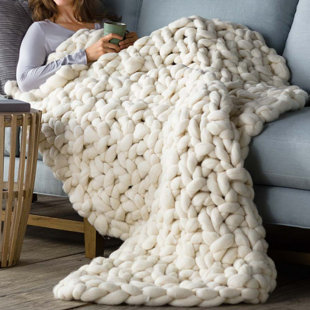 Merino Wool Knit Blanket Wayfair Wonarah Chunky Knit Wool Throw