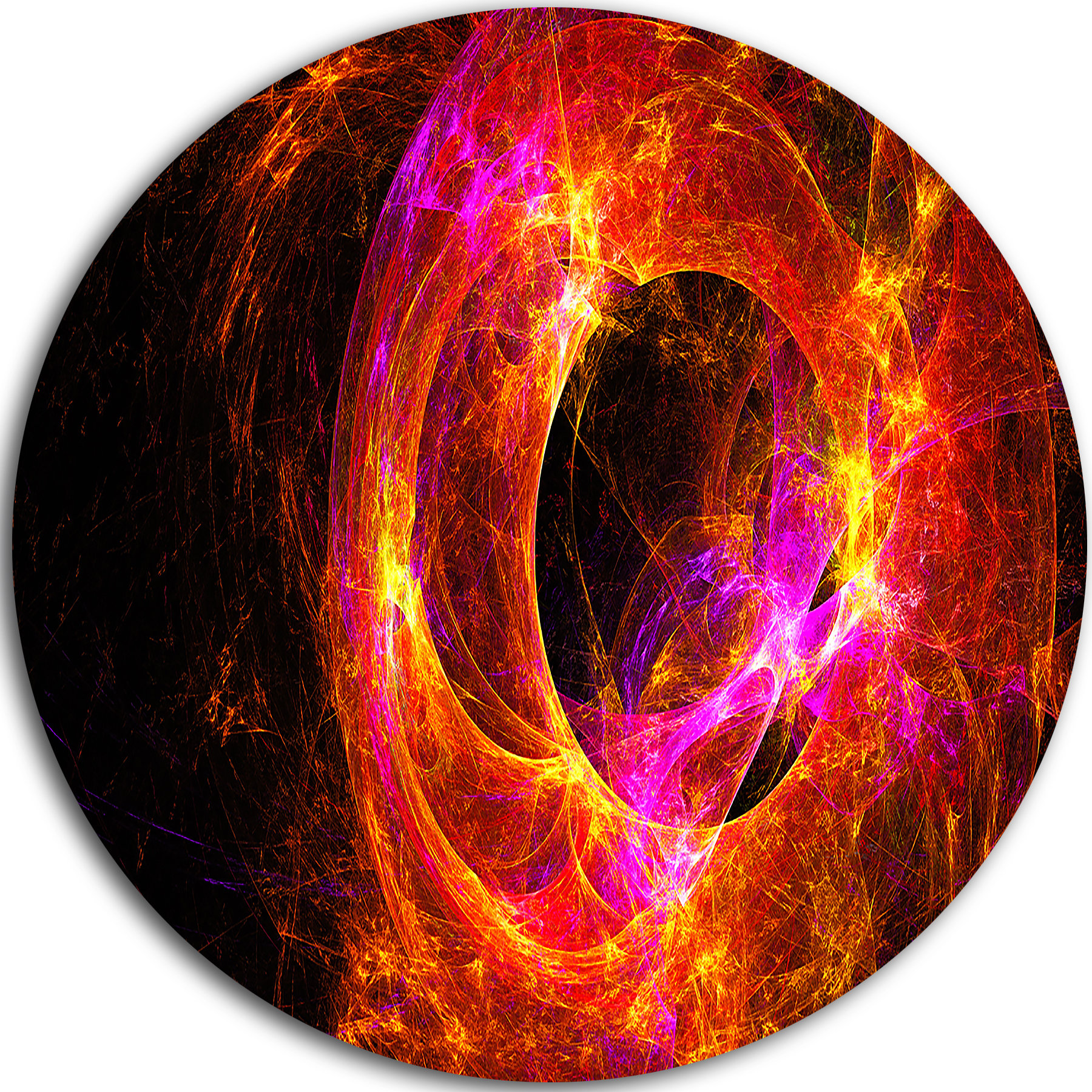 Designart Far Spherical Galaxy Red Graphic Art Print On Metal Wayfair