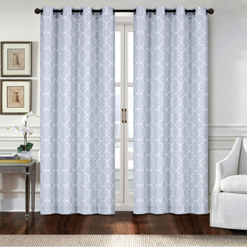 Alcott Hill Robb Canvas Ikat Semi Sheer Grommet Curtain Panels