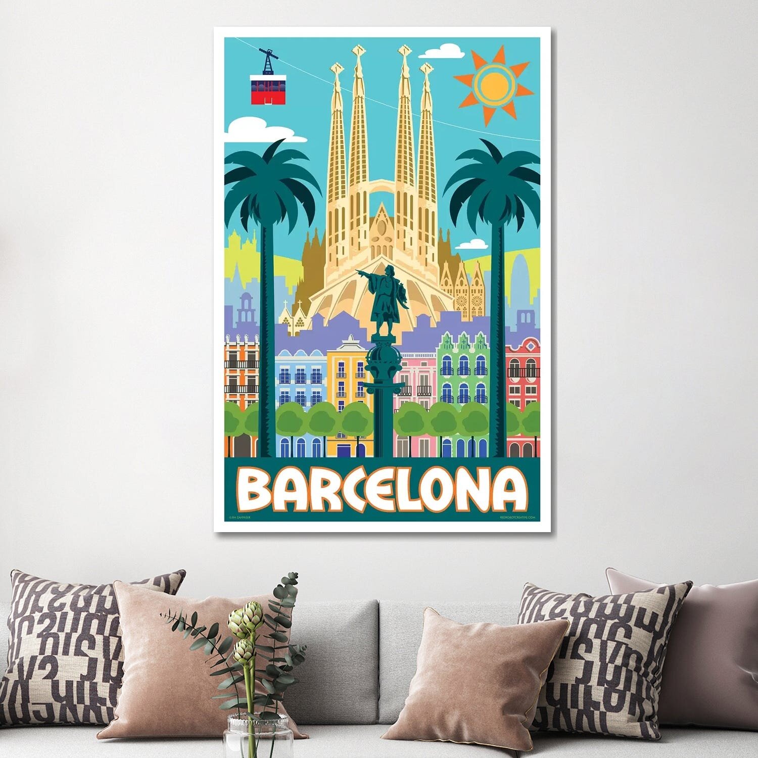 East Urban Home Barcelona Travel Poster by Jim Zahniser - Graphic Art ...