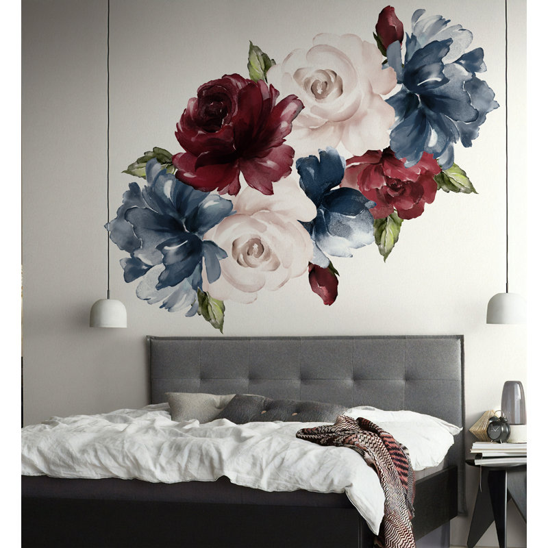 House Of Hampton 25 Piece Peony Rose Floral Wall Decal Set Reviews Wayfair