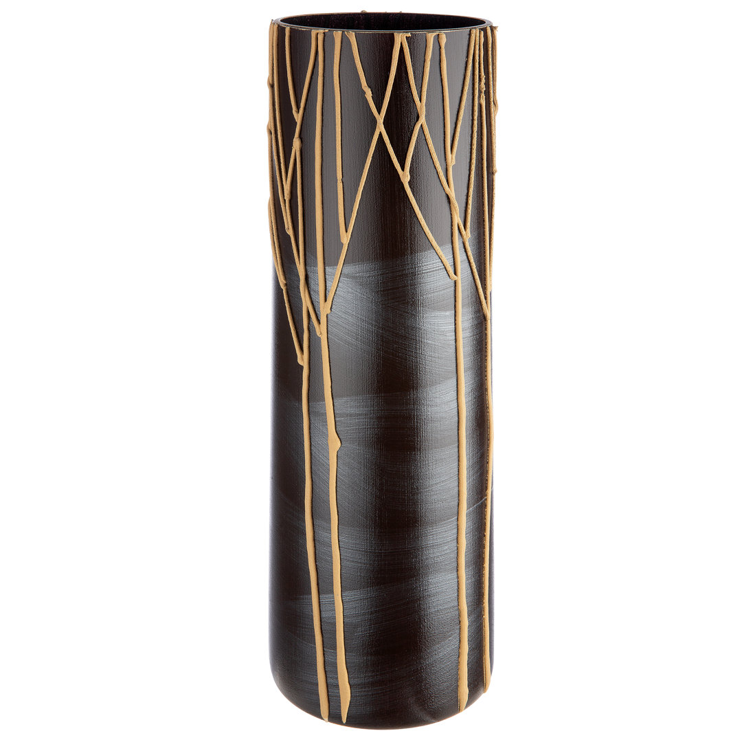 Ebern Designs Zylinderförmige Tischvase "Bzhean" aus Glas