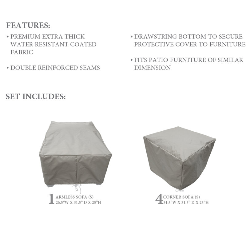 Sol 72 Outdoor Fernando Protective 5 Piece Water Resistant Patio