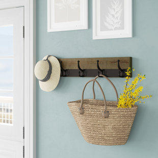 Rustic Coat Racks Hooks Birch Lane Lindgren Metal Trimmed Five Hook Wall Mounted Coat Rack