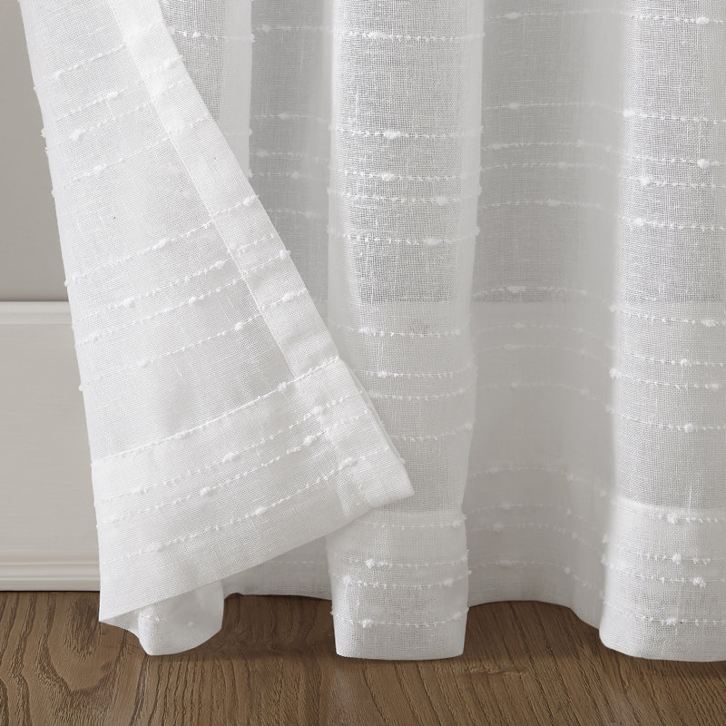 Allmodern Textured Slub Anti Dust Striped Semi Sheer Rod Pocket Single Curtain Panel Reviews Wayfair