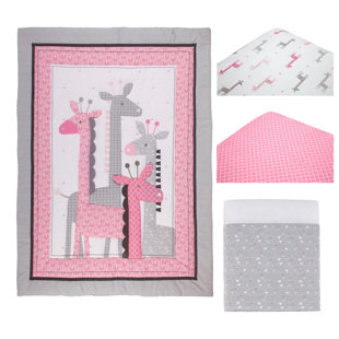 pink giraffe baby bedding