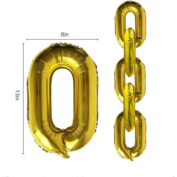 TRUST Chain Balloon, 30 Pieces 13 Inch Foil Gold Chain Balloons, Links ...