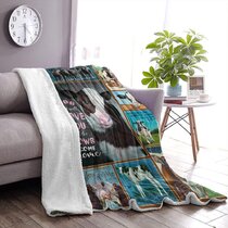 Gmamasim Home Cow Throw Blanket Super Soft Warm Fuzzy Blanket Fit for Bed Couch Chair Office Cow Dog Sunflower Cherry Print Premium Fleece Blanket for Girls Teens Women 60x50 Inch, Green 