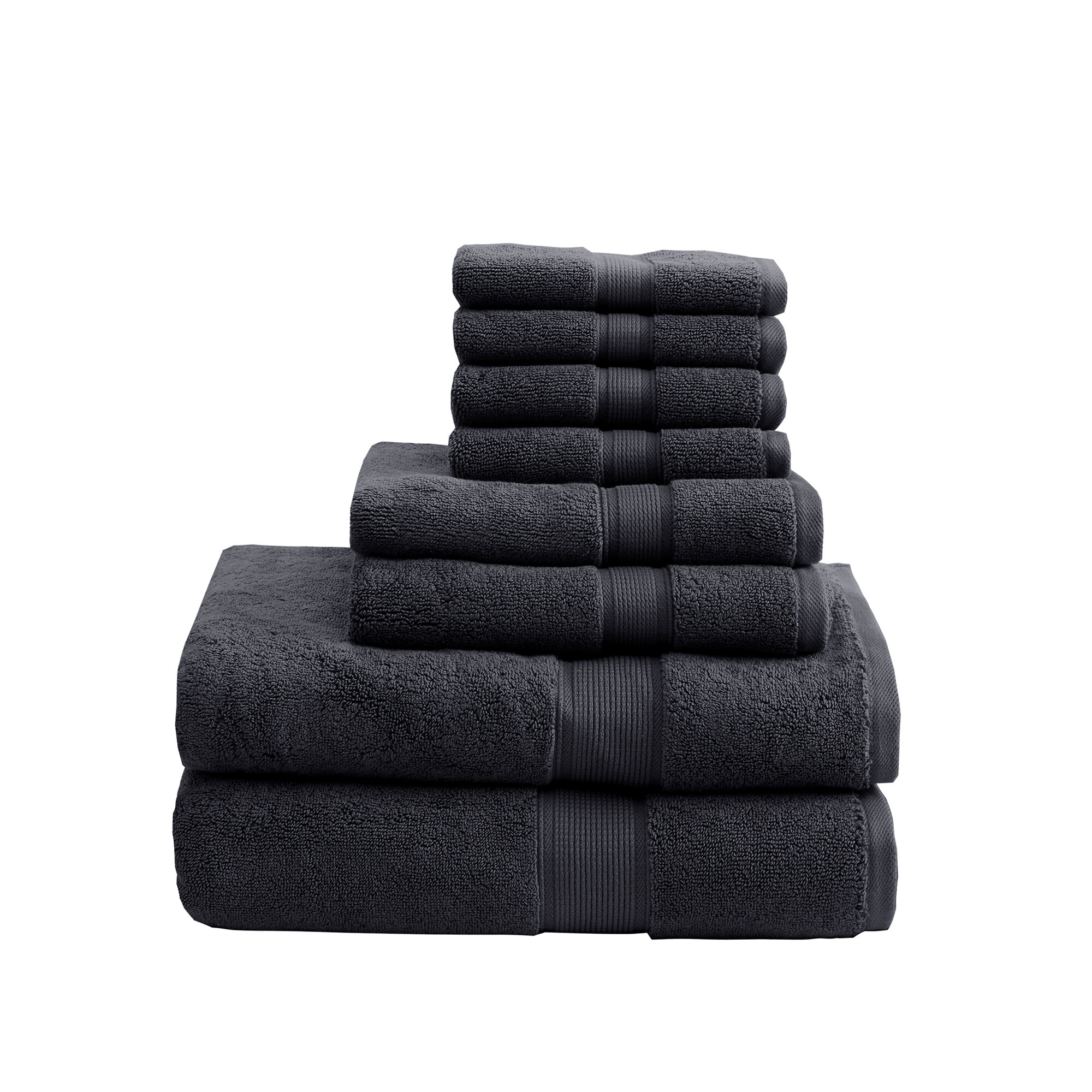 black bath towel set