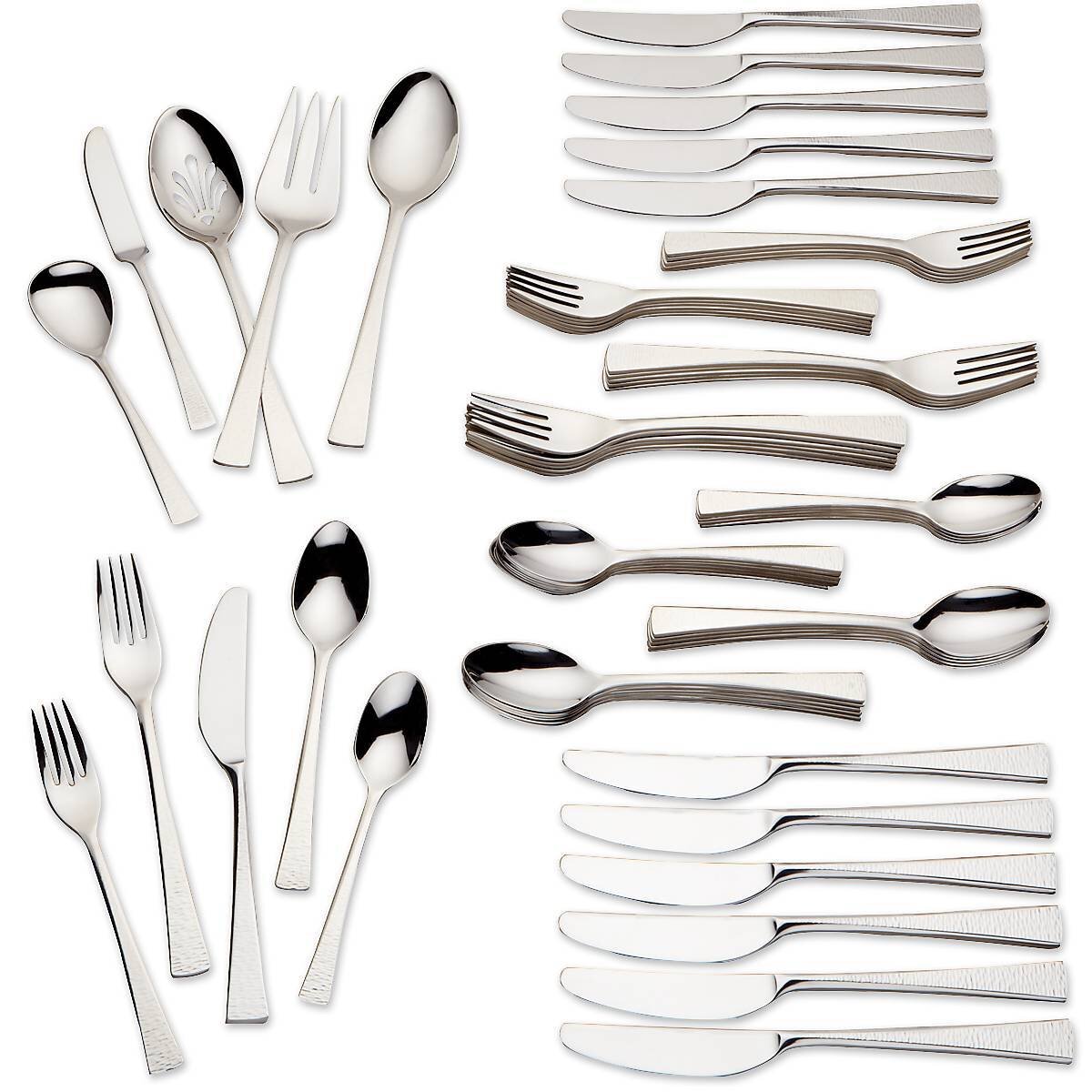 Biscayne 65 Piece 18/10 Stainless Steel Flatware Set, Service for 12