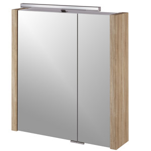 68 cm x 75 cm Spiegelschrank Asbach mit LED Bele..