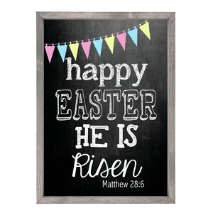 'Happy Easter He Has Risen' Framed Textual Art