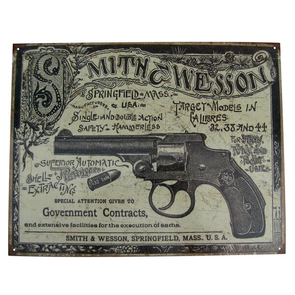 Wooden Sign Vintage Smith /& Wesson Advertisement