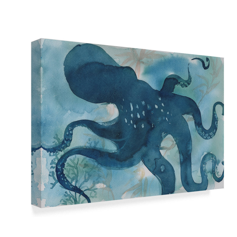 Highland Dunes Octopus Water Color 3 Acrylic Painting Print On