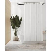 100% Polyester fabric shower curtain liner with weighted bottom hem extra wi... 