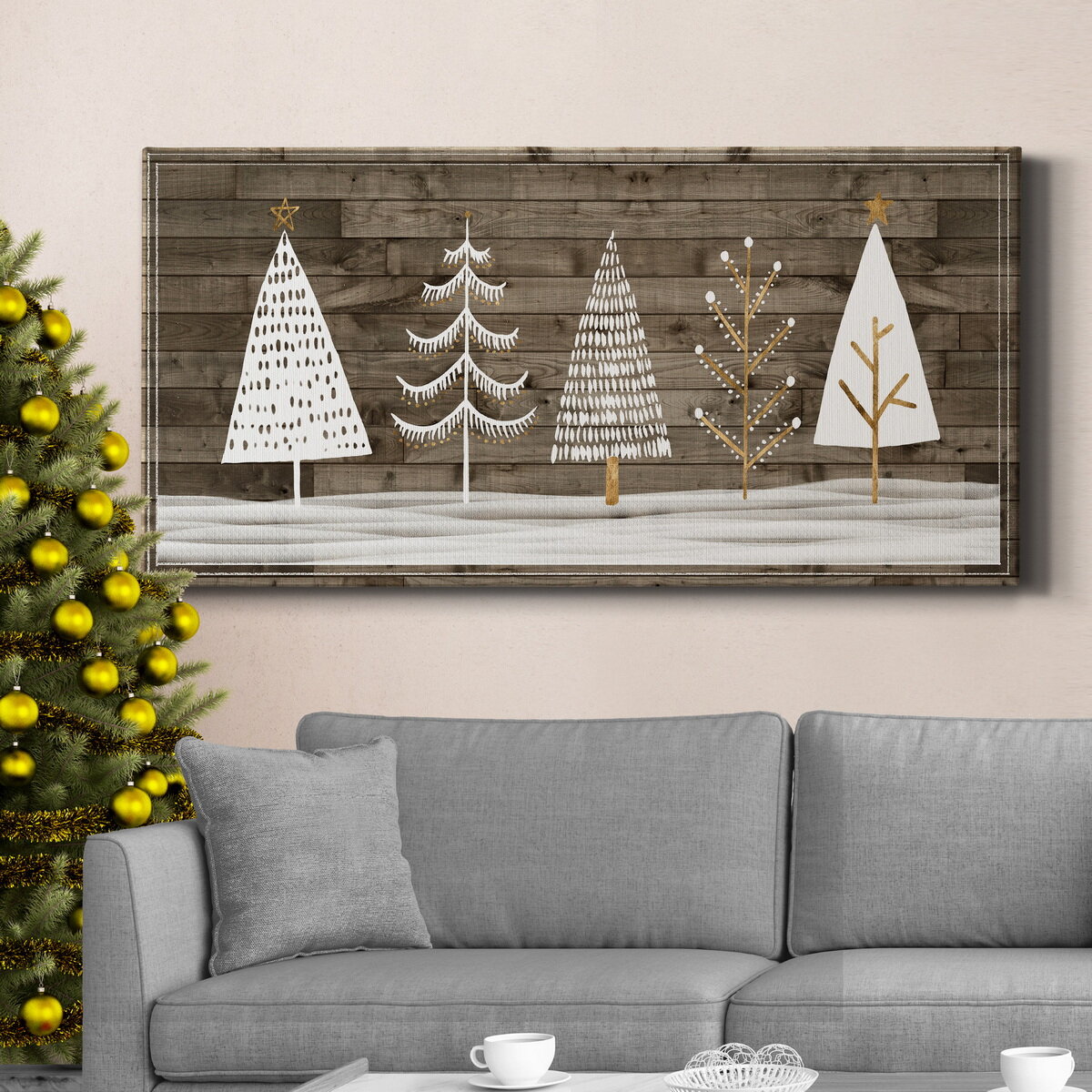 The Twillery Co.® Wooded White Christmas Collection D - Wrapped Canvas ...