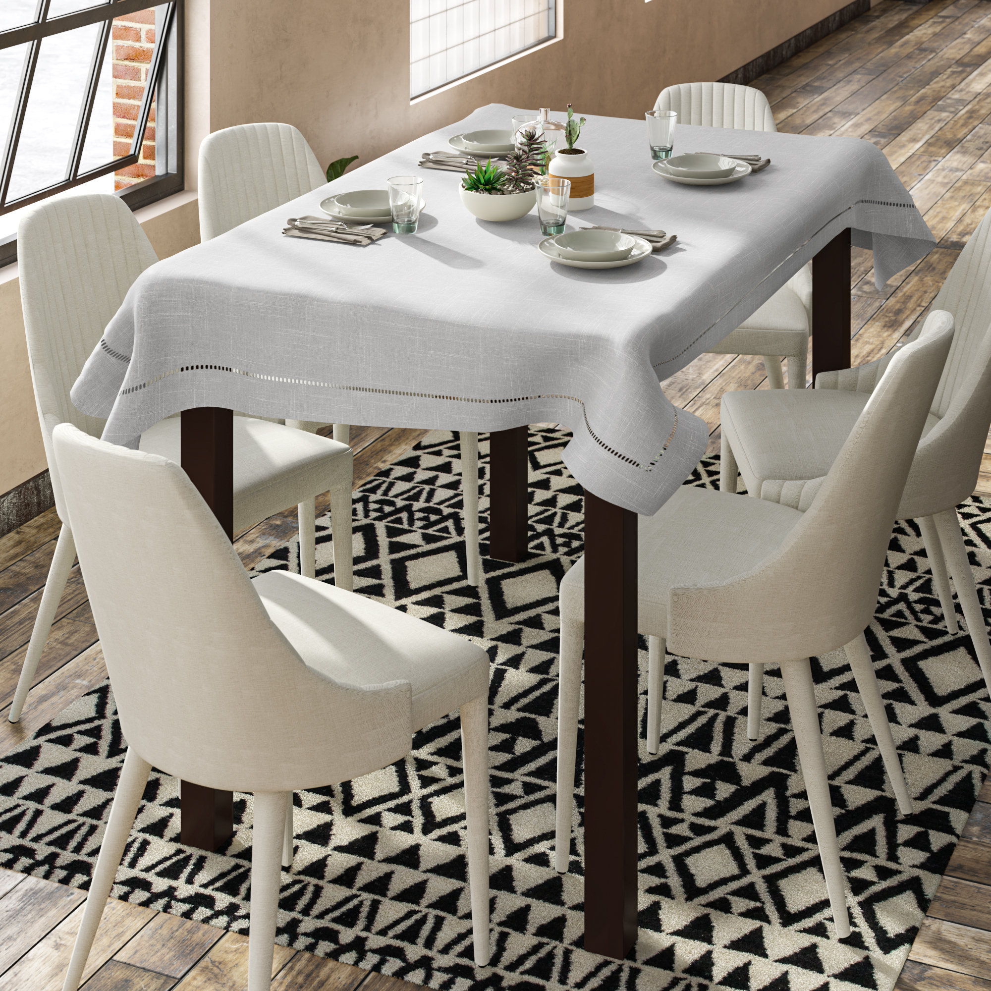 Winston Porter Cargill Classic Hemstitched Everyday Tablecloth Reviews Wayfair