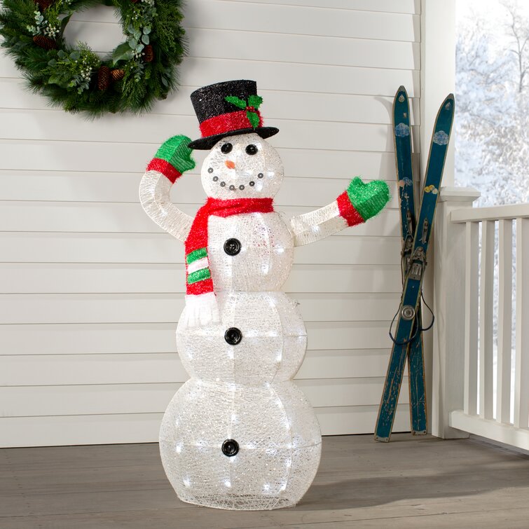 Stylish Christmas Decoration Glow With Lamp Snow Small Light Crystal Snowman 