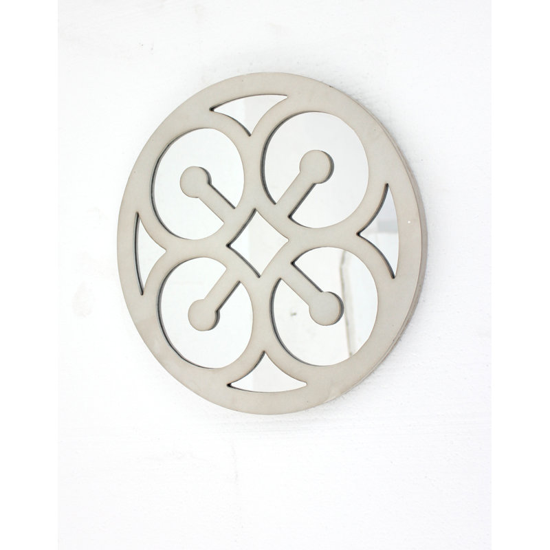 August Grove Mirrored Round Wooden Wall Decor Wayfair