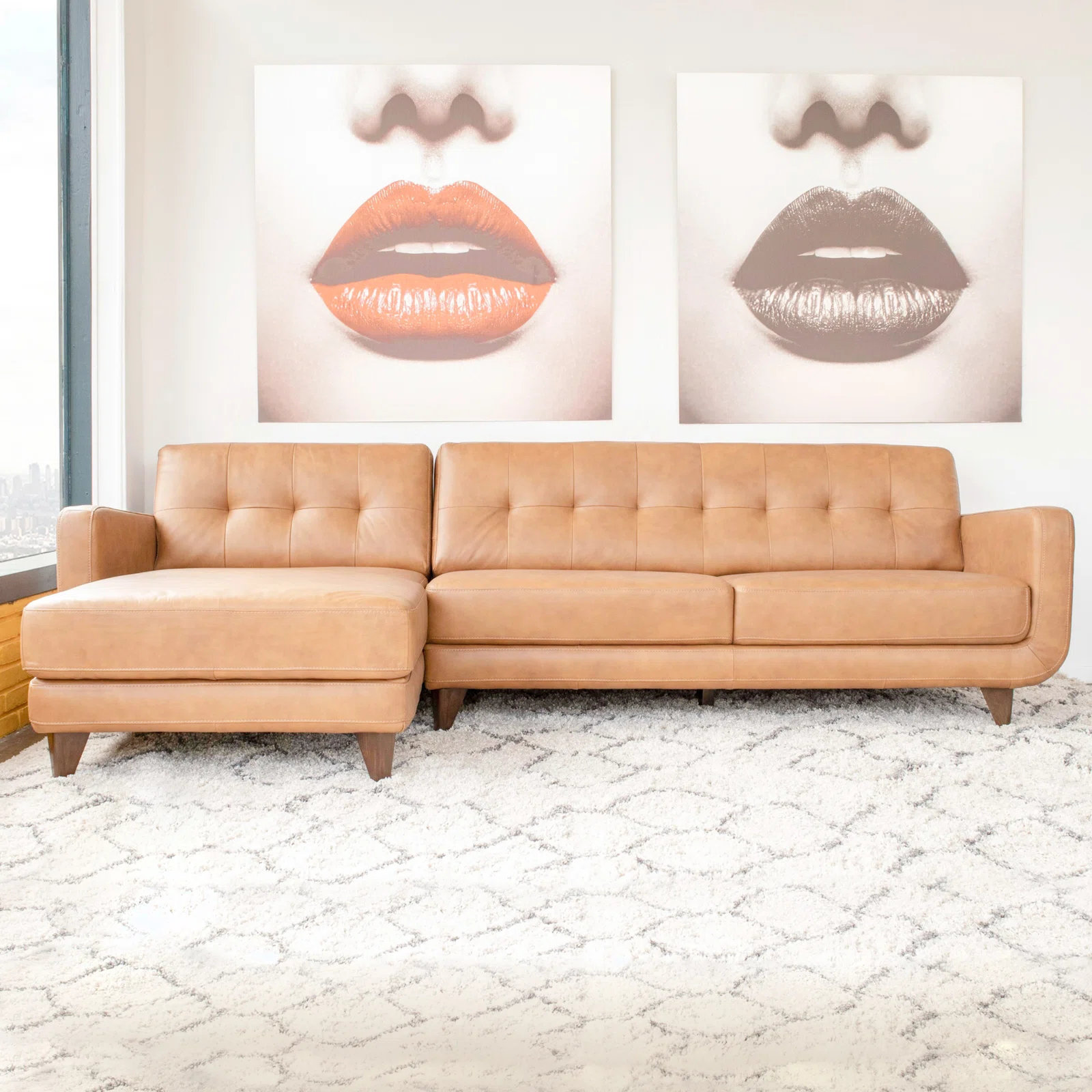 Willa Arlo Interiors Casteel 2 - Piece Leather Chaise Sectional & Reviews |  Wayfair