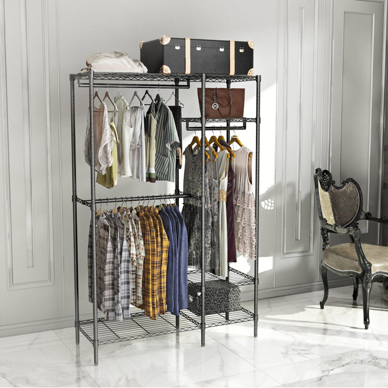 Rebrilliant Fielden 47 2 Metal 3 Rod Clothes Rack And Garment