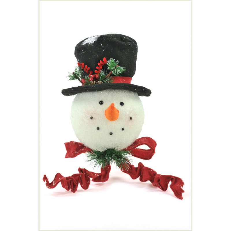 Unique SNOW MAN HEAD CHRISTMAS TREE TOPPER Festive Frosty Ornament Decor Gift