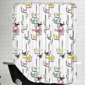 Saturday Knight Birds On A Wire Peva Shower Curtain Home Black