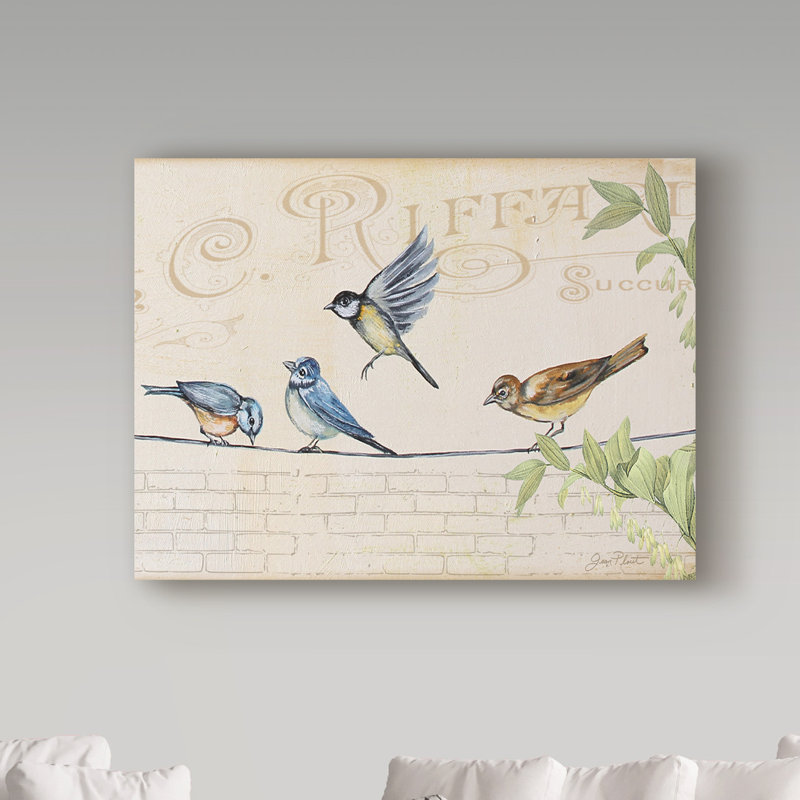 Ophelia Co Three Birds On Wire Graphic Art Print On Wrapped