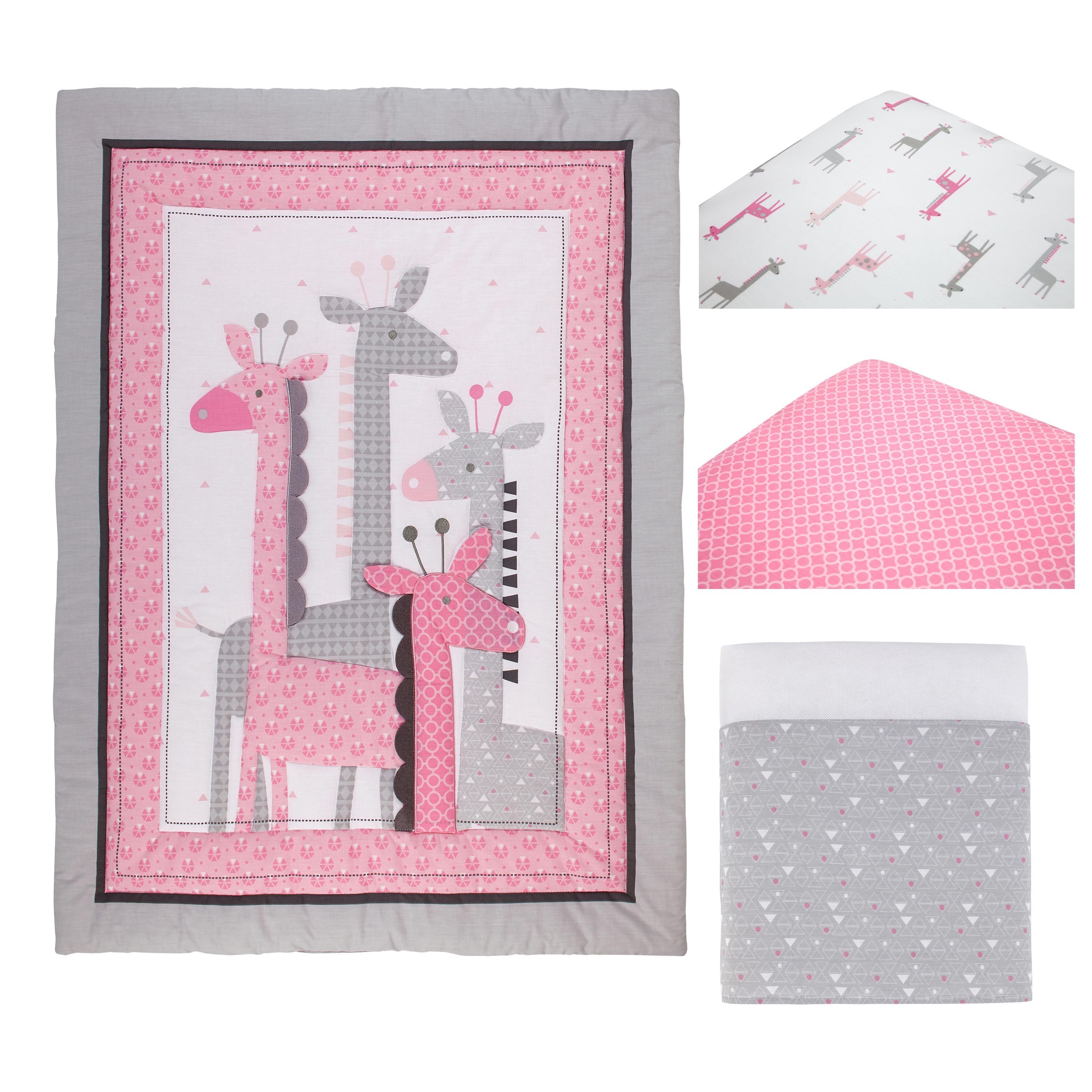 pink giraffe crib bedding