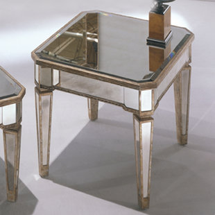 Roehl Mirrored End Table In Antique Silver by Willa Arlo Interiors Best Choices