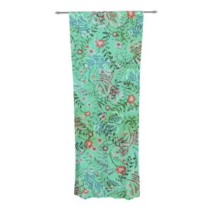Nature / Floral Sheer Rod Pocket Curtain Panels (Set of 2)