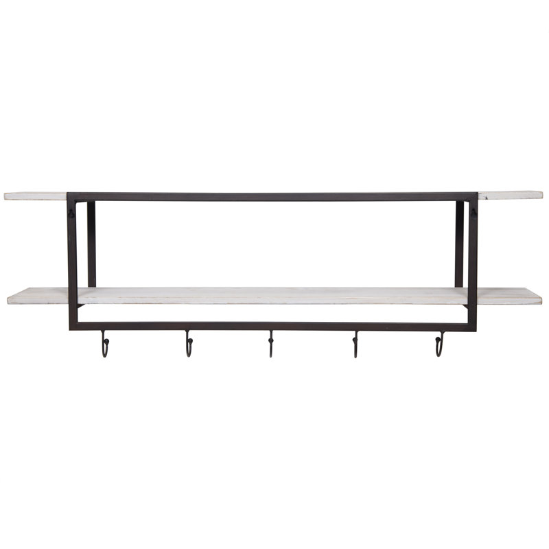 Gracie Oaks Tatem 5 Hook Wall Mounted Coat Rack With Storage Reviews Wayfair