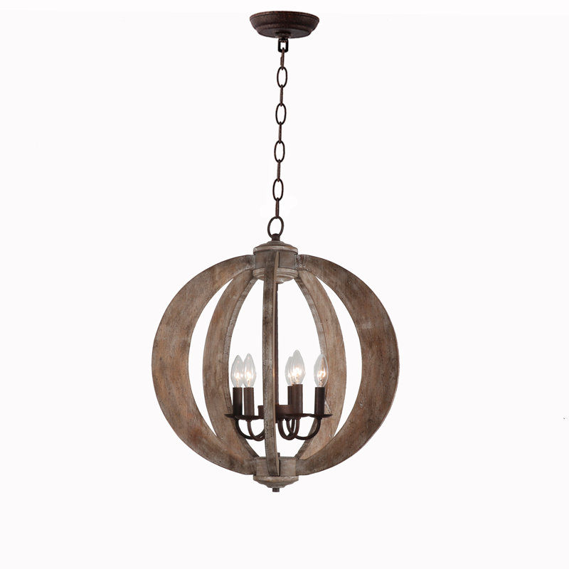Rosalind Wheeler Dekker 5 Light Candle Style Globe Chandelier With Wrought Iron Accents Wayfair