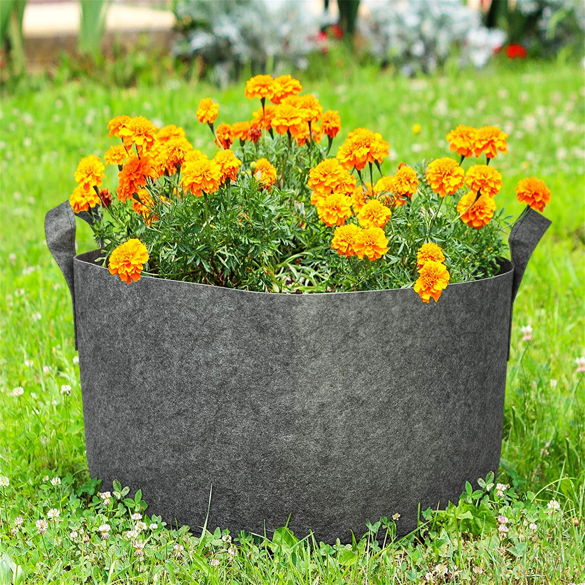 3 Pack Fabric Pots 40 Gallon Breathable Thickened Nonwoven Grow Bags Durable Garden Planter Indoor & Outdoor Raised Bed Planting Grow Bags with Handles