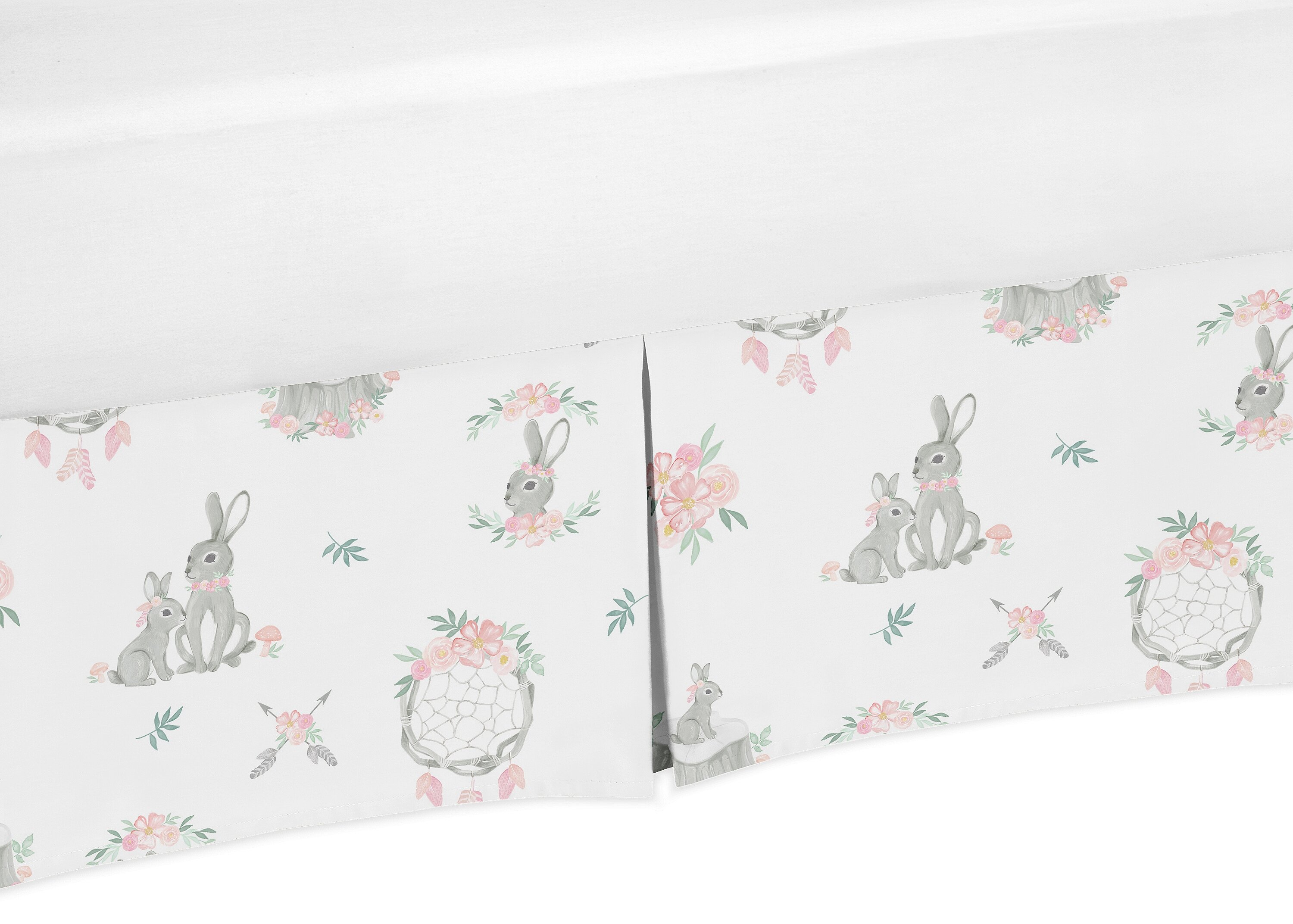 Sweet Jojo Designs Bunny Floral Crib Skirt Wayfair