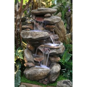 Fiberglass Rock Fountain with Light