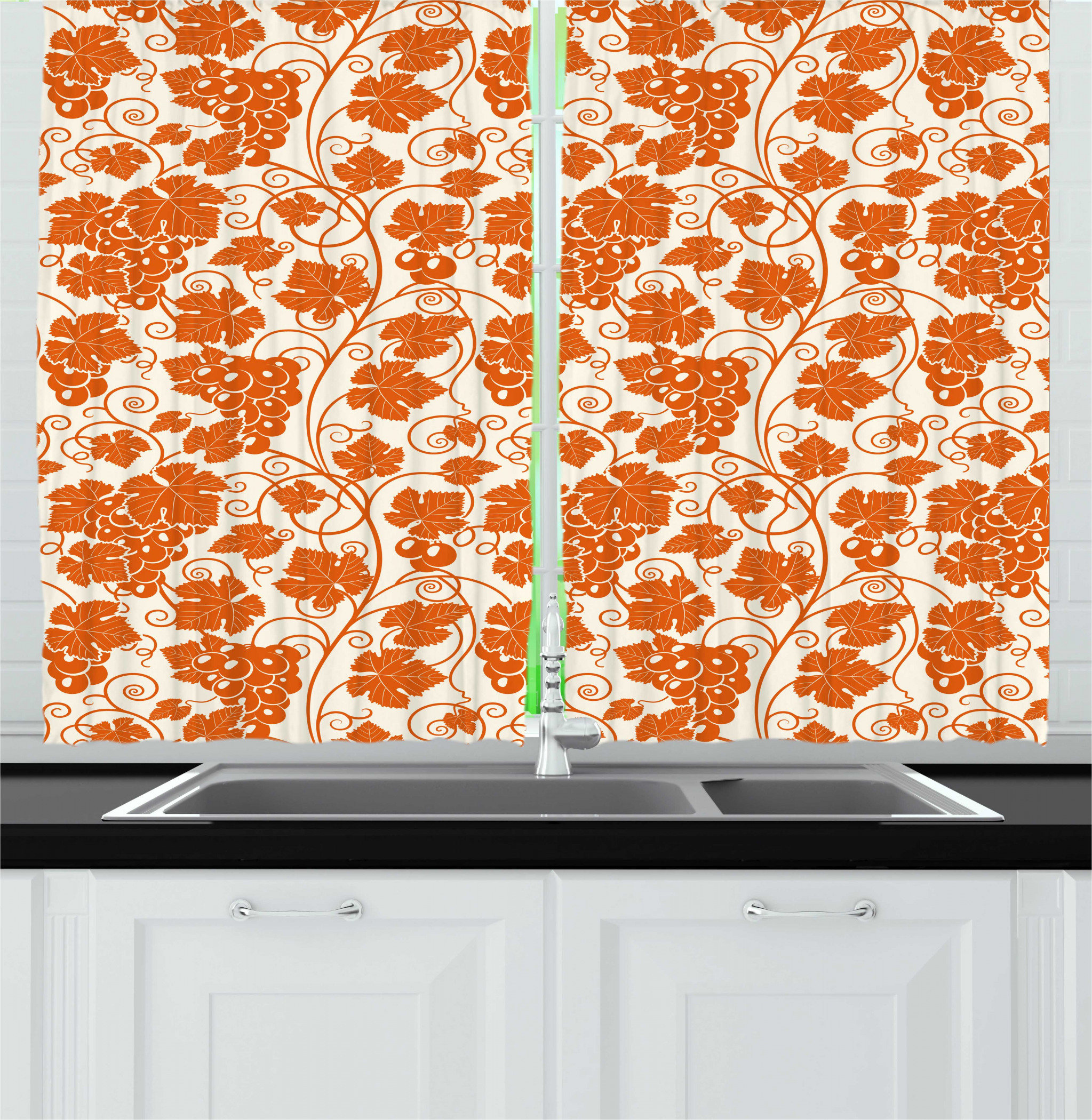 East Urban Home Vines Monochrome Romantic Abstract Grape Leaves