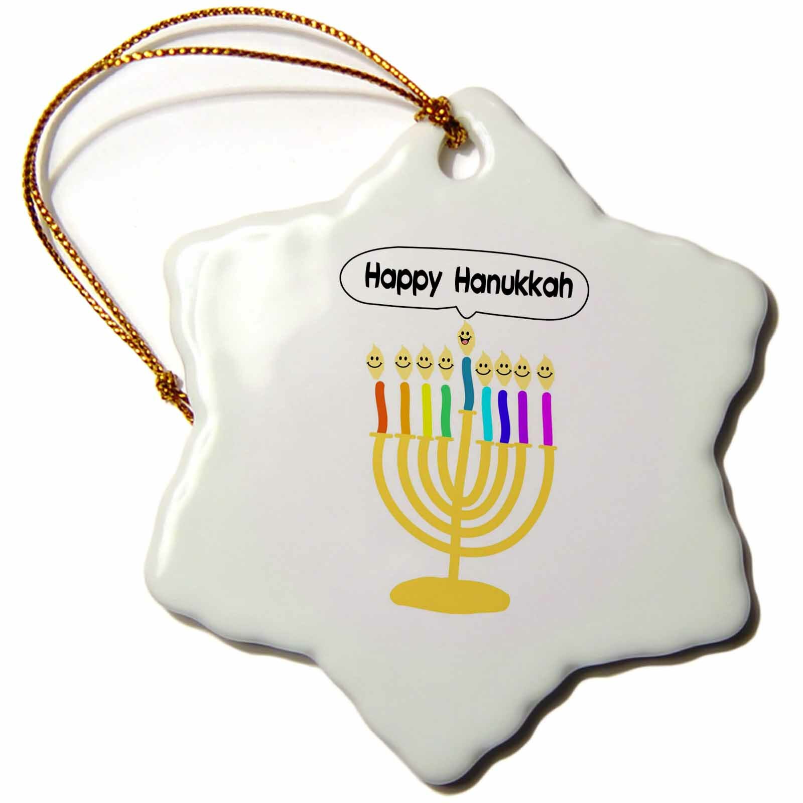 The Holiday Aisle Happy Hanukkah Smiley Menorah Cute Cartoon For Chanukah Holiday Chanukkah Hanukah Jewish Channukia Snowflake Holiday Shaped Ornament Wayfair Largest selection of judaica and menorahs here. wayfair