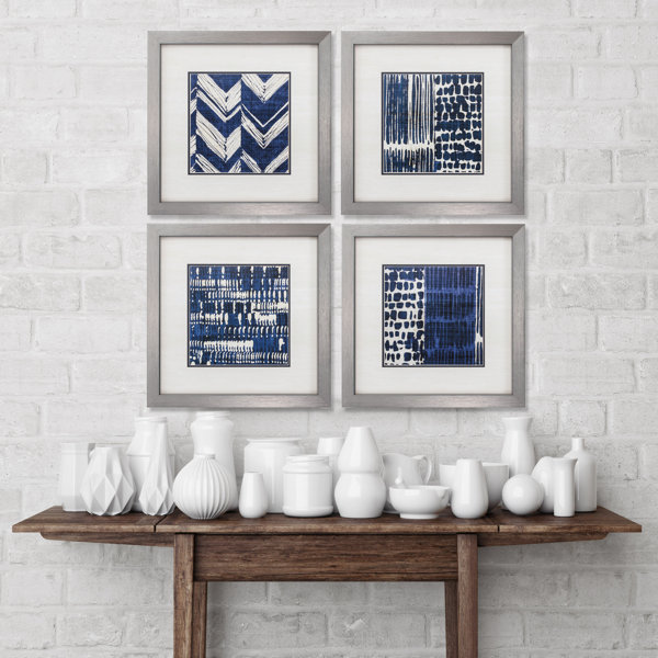 Indigo Batik 4 Piece Frame Graphic Art Set On Paper Reviews Joss Main
