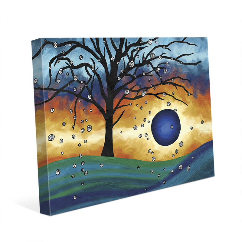 Click Wall Art 'Edge of the Sunset Alpha' Print of Painting on Wrapped  Canvas | Wayfair