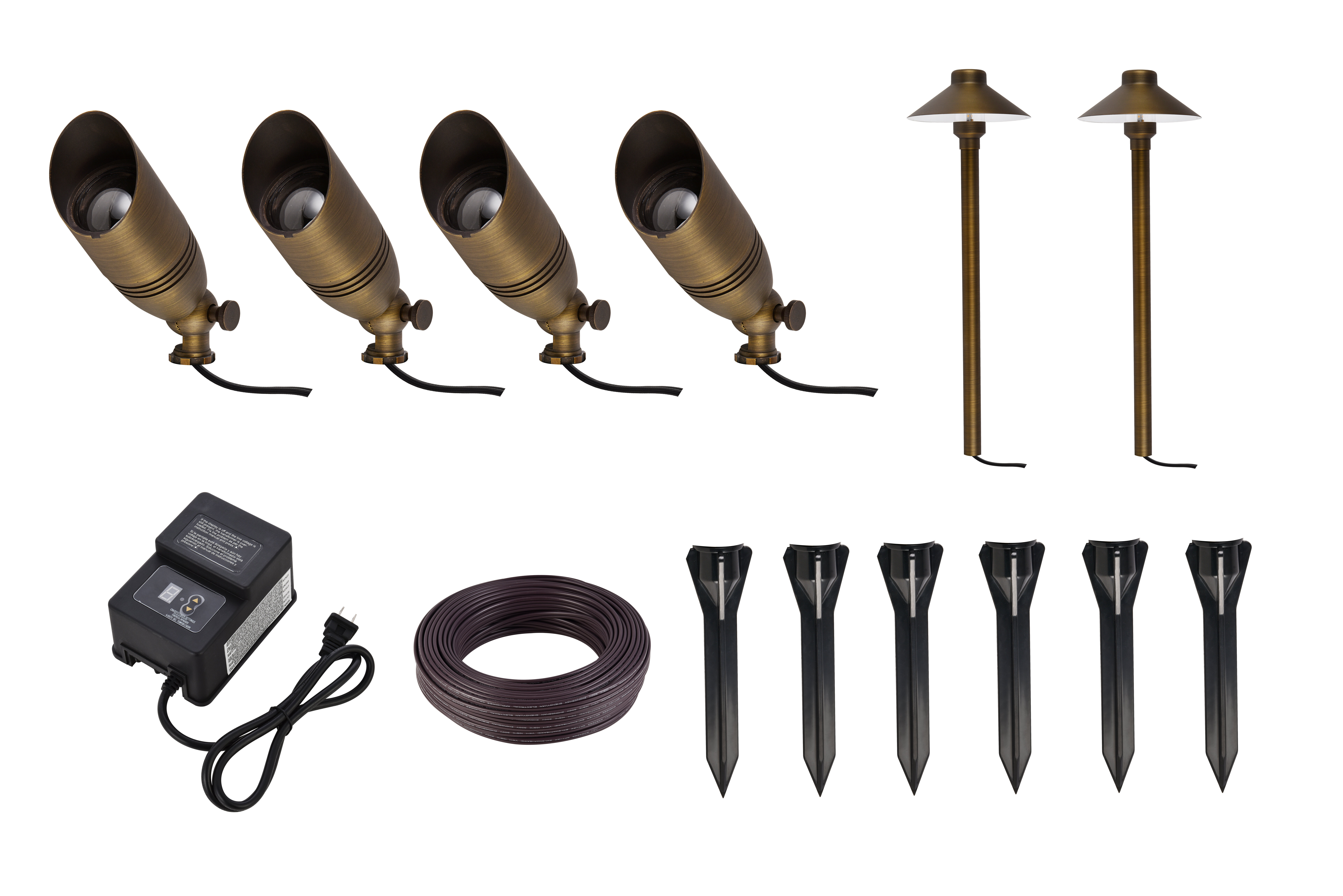 functie Overblijvend Bijna Arlmont & Co. Iyali Antique Brass Low Voltage Plug-in Metal Spot Light Pack  (Transformer Included) | Wayfair