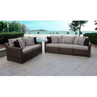 Jensen Outdoor Furniture Wayfair Kathy Ireland Homes Gardens River Brook 5 Piece Outdoor Wicker Patio Furniture Set 05a