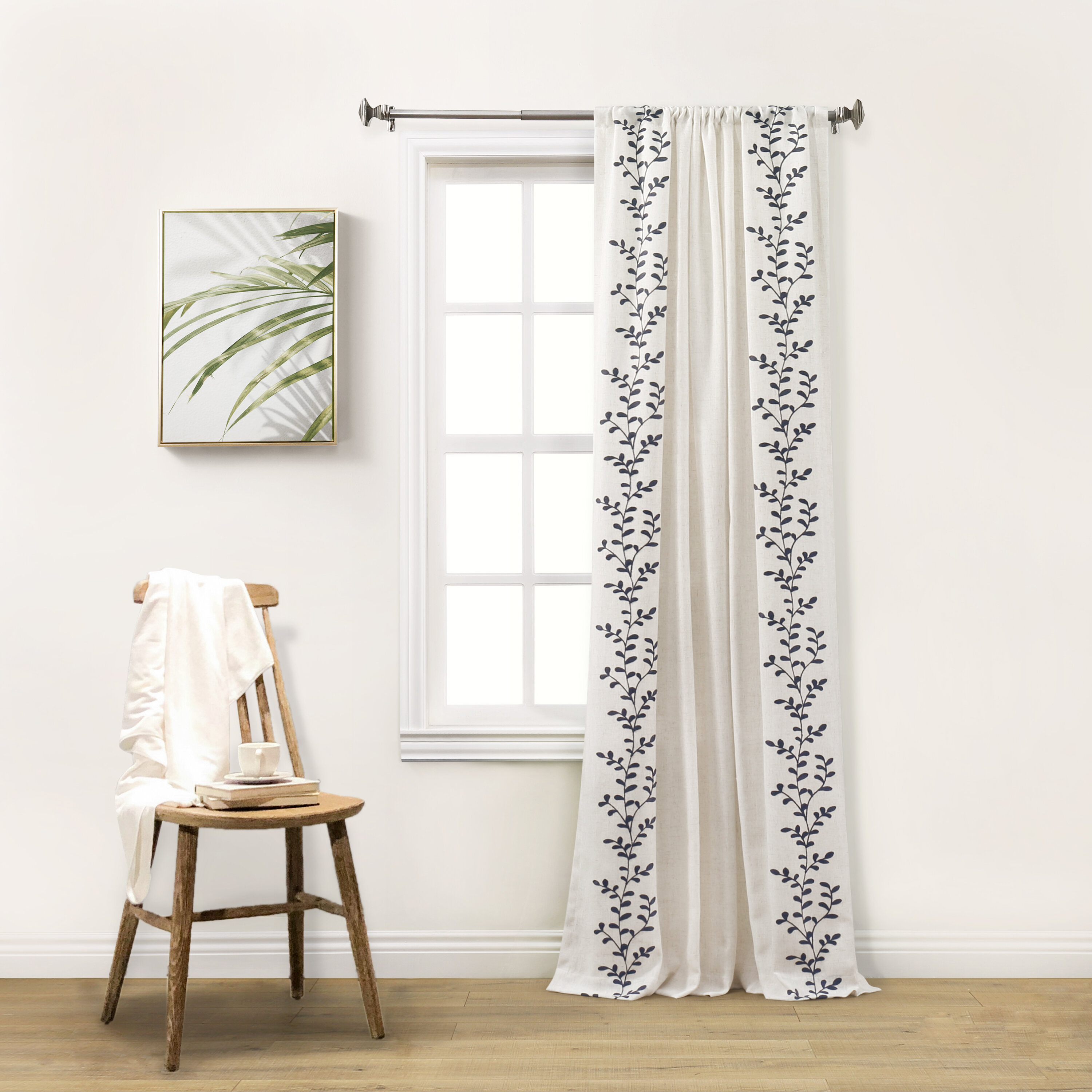 Gracie Oaks Gabler Floral Semi Sheer Rod Pocket Single Curtain Panel Reviews Wayfair